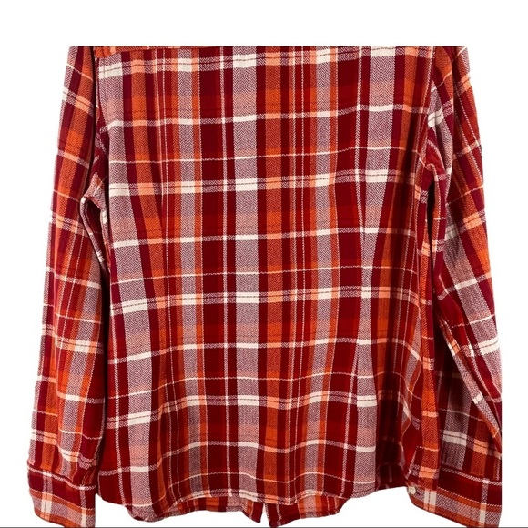 Lucky Brand Red Multi-Color Plaid Long Sleeve Button Up Shirt - Sz L - Picture 9 of 14